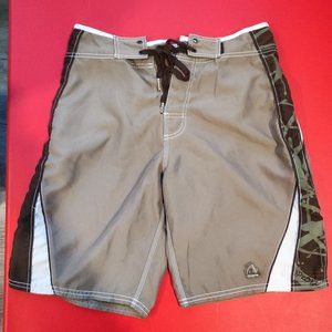 Ripzone board short brown tan white with wax comb / bottle opener men's size 30